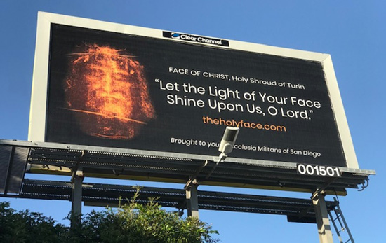 Holy Face Billboard - San Diego